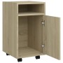 Auxiliary wardrobe with oak-colored plywood wheels 33x38x60 cm by vidaXL, Lockers and storage cabinets - Ref: Foro24-803050, ...