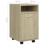 Auxiliary wardrobe with oak-colored plywood wheels 33x38x60 cm by vidaXL, Lockers and storage cabinets - Ref: Foro24-803050, ...