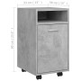 Concrete gray plywood auxiliary wardrobe on wheels 33x38x60 cm by vidaXL, Lockers and storage cabinets - Ref: Foro24-803051, ...