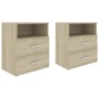 Mesitas de noche 2 unidades roble Sonoma 50x32x60 cm de vidaXL, Mesitas de noche - Ref: Foro24-803279, Precio: 112,54 €, Desc...