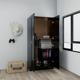 Black plywood wardrobe 82.5x51.5x180 cm by vidaXL, Wardrobes - Ref: Foro24-803435, Price: 174,91 €, Discount: %