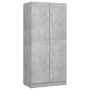 Armario de madera contrachapada gris hormigón 82,5x51,5x180 cm de vidaXL, Armarios roperos - Ref: Foro24-803438, Precio: 145,...