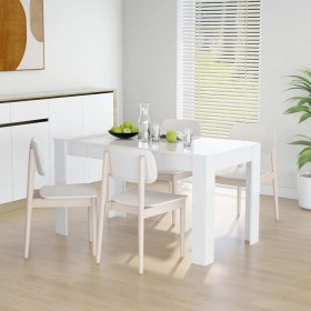 Glossy white chipboard dining table 140x74.5x76 cm by vidaXL, Kitchen and dining tables - Ref: Foro24-804208, Price: 124,62 €...