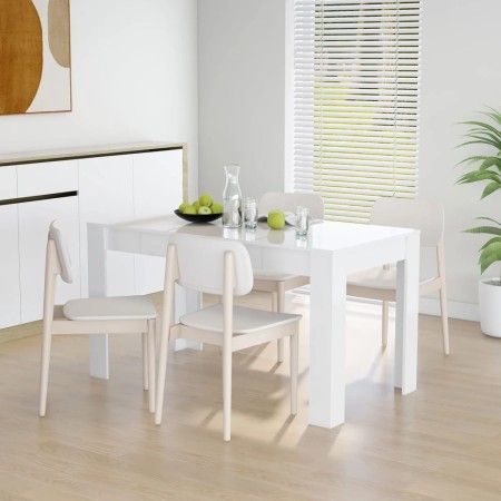 Glossy white chipboard dining table 140x74.5x76 cm by vidaXL, Kitchen and dining tables - Ref: Foro24-804208, Price: 121,40 €...