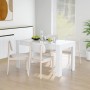 Mesa de comedor de aglomerado blanco brillante 140x74,5x76 cm de vidaXL, Mesas de cocina y de comedor - Ref: Foro24-804208, P...