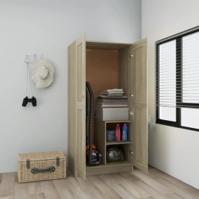 Plywood oak-colored wardrobe 82.5x51.5x180 cm by vidaXL, Wardrobes - Ref: Foro24-803437, Price: 155,84 €, Discount: %