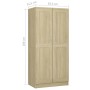 Armario de madera contrachapada color roble 82,5x51,5x180 cm de vidaXL, Armarios roperos - Ref: Foro24-803437, Precio: 155,84...