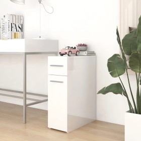 Glossy white engineered wood apothecary cabinet 20x45.5x60 cm by vidaXL, Lockers and storage cabinets - Ref: Foro24-804217, P...