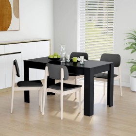 Black plywood dining table 140x74.5x76 cm by vidaXL, Kitchen and dining tables - Ref: Foro24-804203, Price: 86,89 €, Discount: %