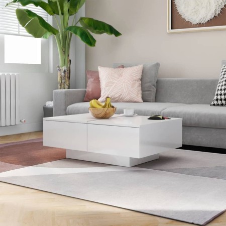 Engineered wood glossy white coffee table 90x60x31 cm by vidaXL, Coffee table - Ref: Foro24-804181, Price: 114,95 €, Discount: %