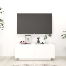 White plywood TV cabinet 100x35x40 cm by vidaXL, TV Furniture - Ref: Foro24-804436, Price: 61,75 €, Discount: %