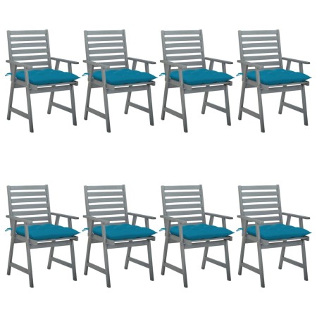 Garden dining chairs 8 units solid acacia wood with cushions by vidaXL, Garden chairs - Ref: Foro24-3078450, Price: 689,92 €,...