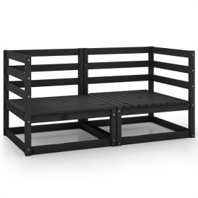 Garten-Ecksofas, 2 Stück, schwarzes massives Kiefernholz von vidaXL, Gartensets - Ref: Foro24-805679, Preis: 123,99 €, Rabatt: %