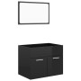 Set muebles de baño 2 piezas madera de ingeniería negro brillo de vidaXL, Muebles de baño - Ref: Foro24-804789, Precio: 49,22...