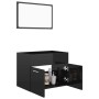 Set muebles de baño 2 piezas madera de ingeniería negro brillo de vidaXL, Muebles de baño - Ref: Foro24-804789, Precio: 49,22...