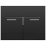 Set muebles de baño 2 piezas madera de ingeniería negro brillo de vidaXL, Muebles de baño - Ref: Foro24-804789, Precio: 49,22...