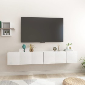 Muebles de salón colgantes 3 unidades blanco brillo 60x30x30 cm de vidaXL, Muebles TV - Ref: Foro24-804528, Precio: 85,91 €, ...