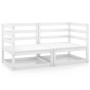 Garten-Ecksofas 2 Stück weißes massives Kiefernholz von vidaXL, Gartensets - Ref: Foro24-805676, Preis: 72,37 €, Rabatt: %