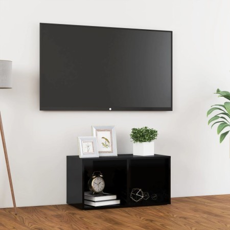 Mueble para TV madera contrachapada negro brillo 72x35x36,5 cm de vidaXL, Muebles TV - Ref: Foro24-805532, Precio: 34,53 €, D...