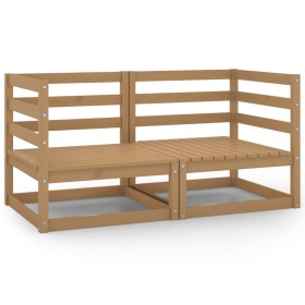 Garten-Ecksofas, 2 Stück, honigbraunes massives Kiefernholz von vidaXL, Gartensets - Ref: Foro24-805678, Preis: 124,99 €, Rab...