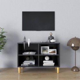 Mueble de TV con patas de madera maciza gris 69,5x30x50 cm de vidaXL, Muebles TV - Ref: Foro24-805925, Precio: 37,74 €, Descu...