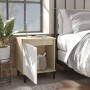 Bedside tables Sonoma oak and white metal legs 40x30x50 cm by vidaXL, Nightstands - Ref: Foro24-805844, Price: 54,76 €, Disco...