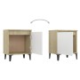 Bedside tables Sonoma oak and white metal legs 40x30x50 cm by vidaXL, Nightstands - Ref: Foro24-805844, Price: 54,76 €, Disco...