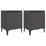 Mesitas de noche con patas de metal gris 40x30x50 cm de vidaXL, Mesitas de noche - Ref: Foro24-805838, Precio: 75,31 €, Descu...