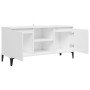 TV-Schrank mit glänzend weißen Metallbeinen 103,5 x 35 x 50 cm von vidaXL, TV-Möbel - Ref: Foro24-805974, Preis: 64,48 €, Rab...