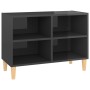 TV cabinet glossy gray solid wood legs 69.5x30x50 cm by vidaXL, TV Furniture - Ref: Foro24-805931, Price: 41,14 €, Discount: %