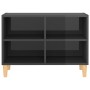 Mueble de TV patas de madera maciza gris brillo 69,5x30x50 cm de vidaXL, Muebles TV - Ref: Foro24-805931, Precio: 40,99 €, De...