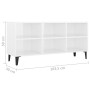 TV-Schrank mit glänzend weißen Metallbeinen 103,5 x 30 x 50 cm von vidaXL, TV-Möbel - Ref: Foro24-805956, Preis: 46,16 €, Rab...