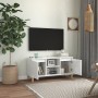 TV cabinet white pine wood legs with gloss 103.5x35x50 cm by vidaXL, TV Furniture - Ref: Foro24-805965, Price: 70,92 €, Disco...