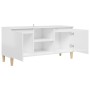 TV cabinet white pine wood legs with gloss 103.5x35x50 cm by vidaXL, TV Furniture - Ref: Foro24-805965, Price: 70,92 €, Disco...