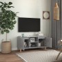 TV cabinet solid wood legs concrete gray 103.5x35x50 cm by vidaXL, TV Furniture - Ref: Foro24-805963, Price: 63,99 €, Discoun...