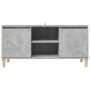 TV cabinet solid wood legs concrete gray 103.5x35x50 cm by vidaXL, TV Furniture - Ref: Foro24-805963, Price: 63,99 €, Discoun...