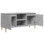 TV cabinet solid wood legs concrete gray 103.5x35x50 cm by vidaXL, TV Furniture - Ref: Foro24-805963, Price: 63,99 €, Discoun...