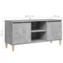 TV-Schrank, Beine aus Massivholz, betongrau, 103,5 x 35 x 50 cm von vidaXL, TV-Möbel - Ref: Foro24-805963, Preis: 63,99 €, Ra...