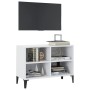 TV stand with white metal legs 69.5x30x50 cm by vidaXL, TV Furniture - Ref: Foro24-805932, Price: 54,06 €, Discount: %