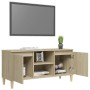 Mueble de TV patas madera maciza roble Sonoma 103,5x35x50 cm de vidaXL, Muebles TV - Ref: Foro24-805962, Precio: 64,61 €, Des...