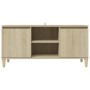 Mueble de TV patas madera maciza roble Sonoma 103,5x35x50 cm de vidaXL, Muebles TV - Ref: Foro24-805962, Precio: 64,61 €, Des...