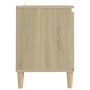 Mueble de TV patas madera maciza roble Sonoma 103,5x35x50 cm de vidaXL, Muebles TV - Ref: Foro24-805962, Precio: 64,61 €, Des...