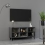 Mueble de TV con patas de metal gris 103,5x30x50 cm de vidaXL, Muebles TV - Ref: Foro24-805952, Precio: 51,39 €, Descuento: %