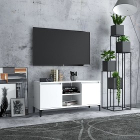 Mueble de TV con patas de metal blanco 103,5x35x50 cm de vidaXL, Muebles TV - Ref: Foro24-805968, Precio: 59,18 €, Descuento: %