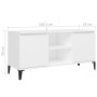 TV-Schrank mit weißen Metallbeinen 103,5x35x50 cm von vidaXL, TV-Möbel - Ref: Foro24-805968, Preis: 55,82 €, Rabatt: %