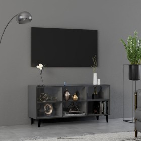 TV stand with shiny gray metal legs 103.5x30x50 cm by vidaXL, TV Furniture - Ref: Foro24-805958, Price: 54,87 €, Discount: %