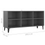 TV-Möbel mit grau glänzenden Metallbeinen 103,5x30x50 cm von vidaXL, TV-Möbel - Ref: Foro24-805958, Preis: 54,87 €, Rabatt: %