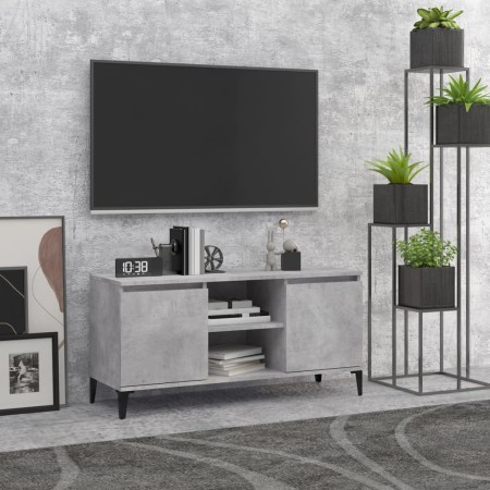 TV stand with gray metal legs concrete effect 103.5x35x50 cm by vidaXL, TV Furniture - Ref: Foro24-805972, Price: 57,26 €, Di...