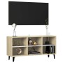 TV-Schrank mit weißen Metallbeinen aus Sonoma-Eiche, 103,5 x 30 x 50 cm von vidaXL, TV-Möbel - Ref: Foro24-805955, Preis: 51,...