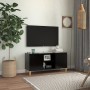 Mueble de TV con patas de madera maciza negro 103,5x35x50 cm de vidaXL, Muebles TV - Ref: Foro24-805960, Precio: 65,26 €, Des...